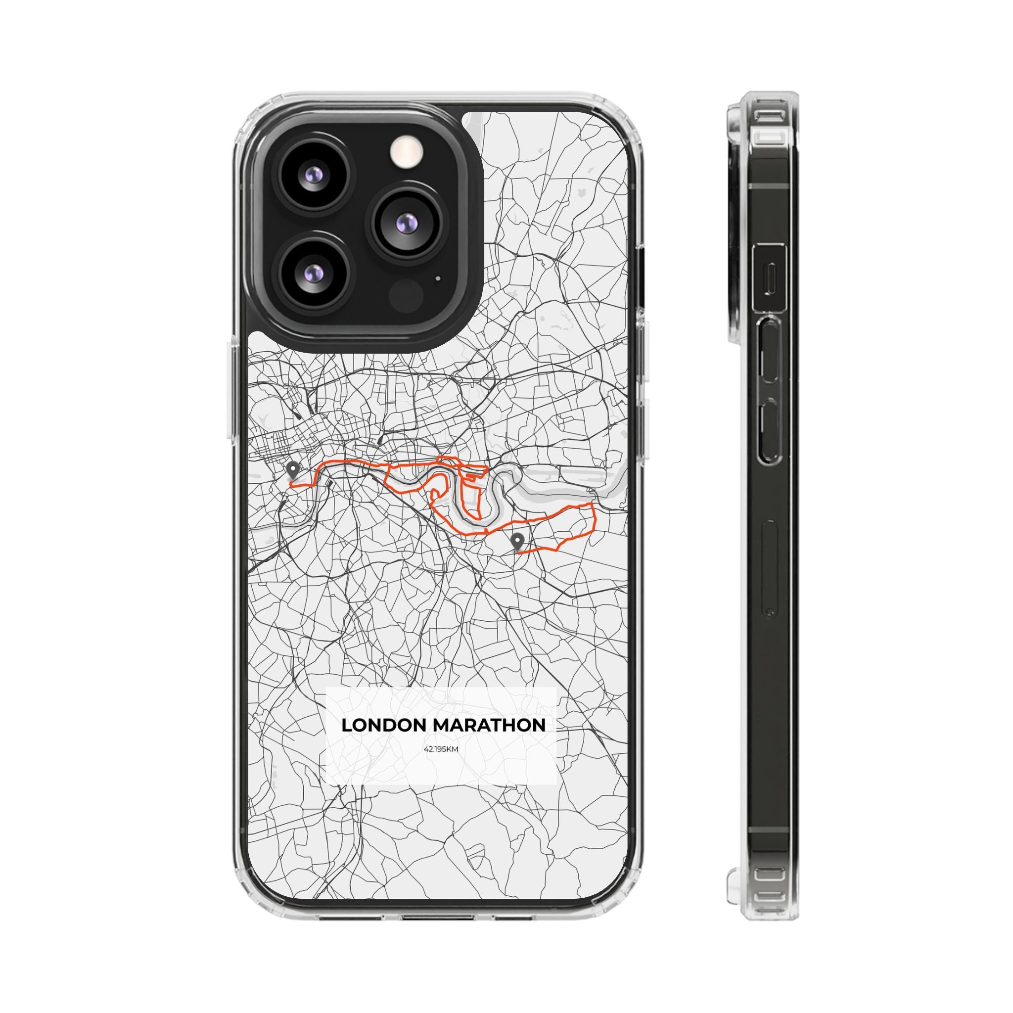 London Marathon Route Magnetic Clear Impact-Resistant Phone Case
