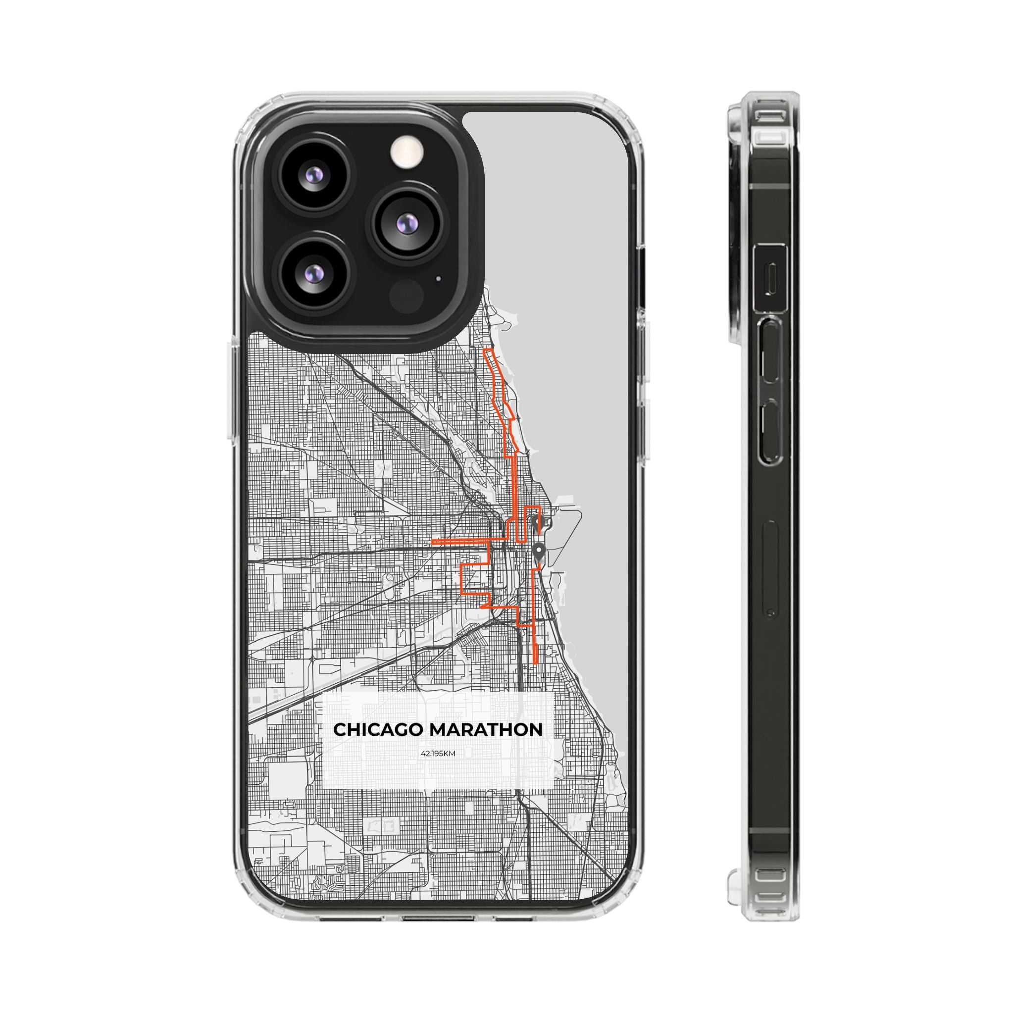 Chicago Marathon Route Clear Impact-Resistant Phone Case