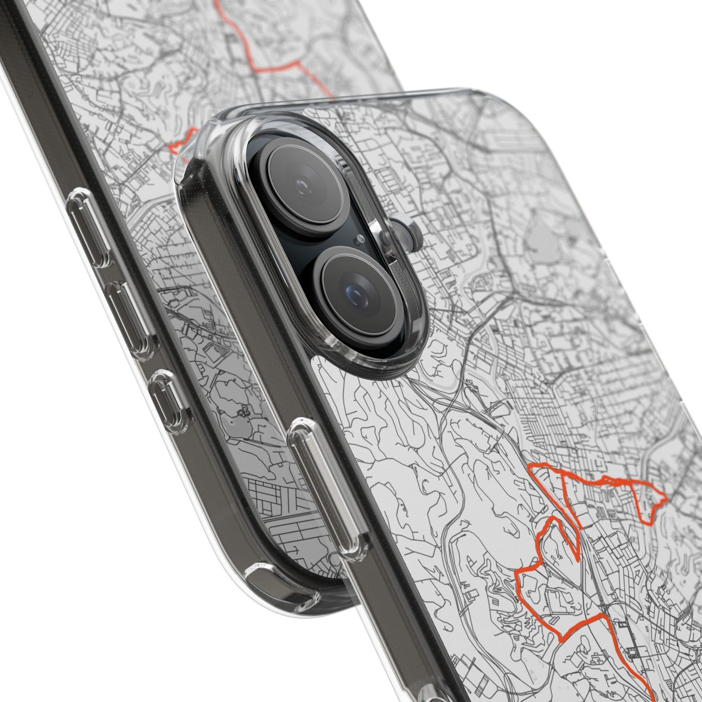 Customized Marathon Route Clear Impact-Resistant Phone Case