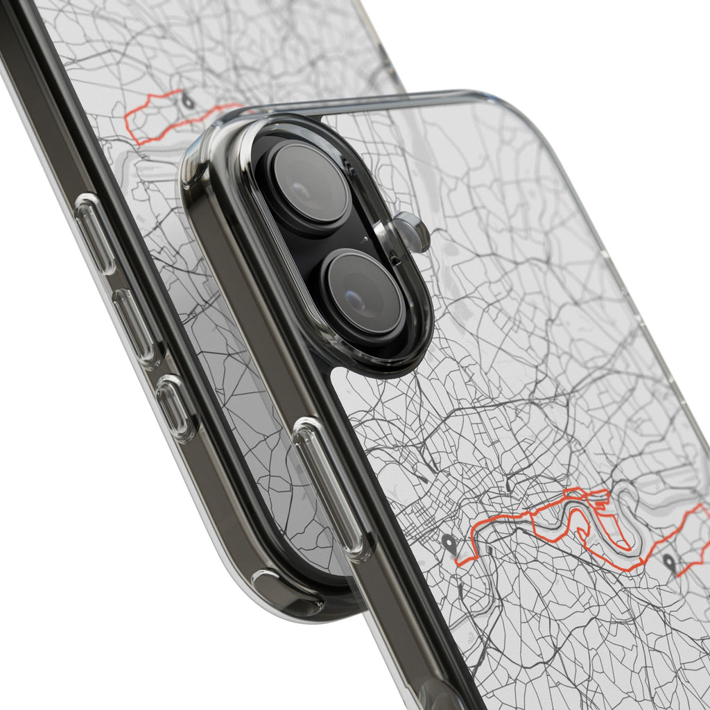 London Marathon Route Clear Impact-Resistant Phone Case