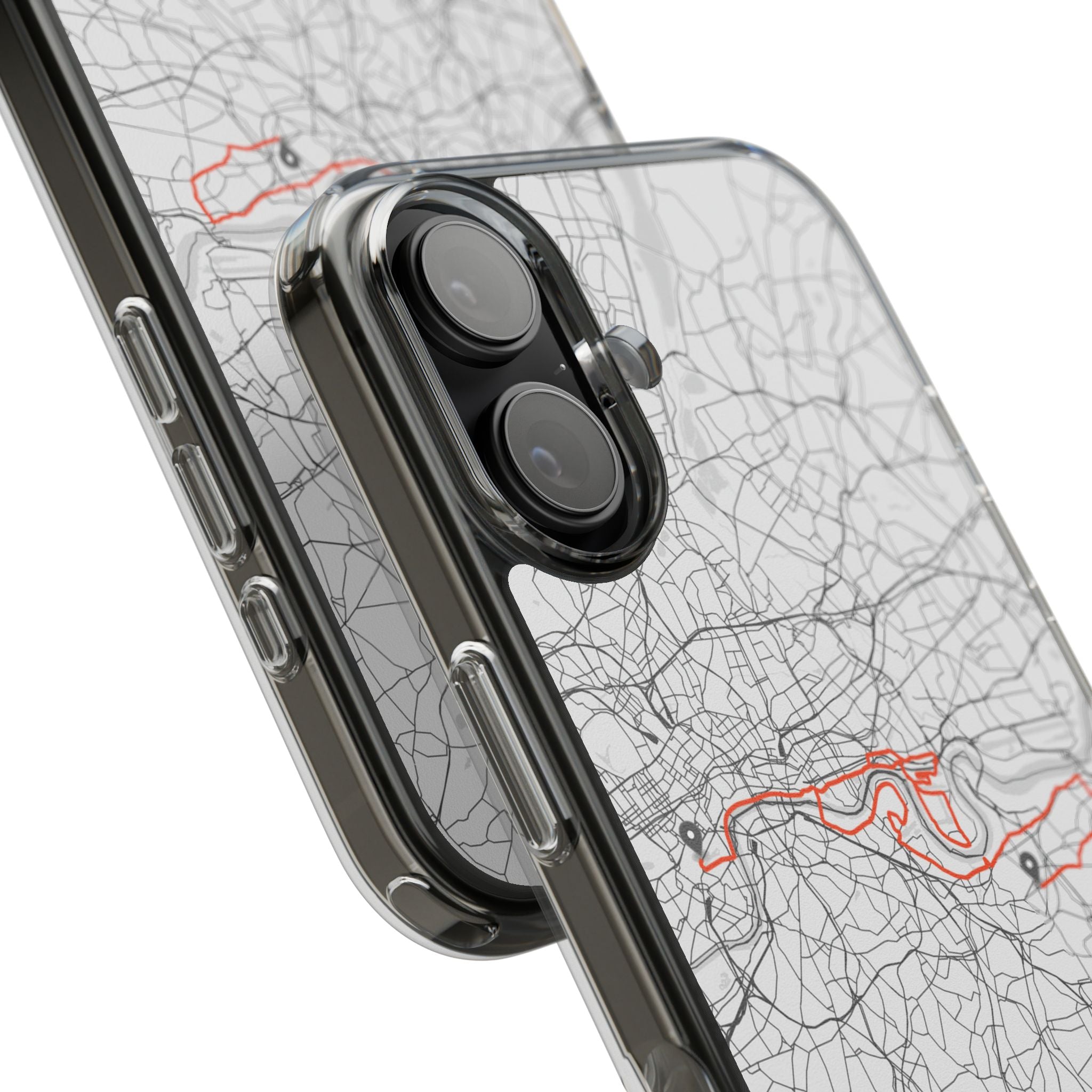 London Marathon Route Clear Impact-Resistant Phone Case