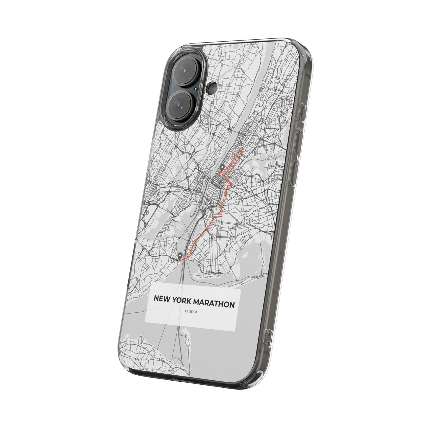 New York Marathon Route Clear Impact-Resistant Phone Case
