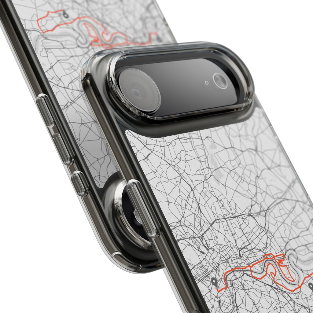 London Marathon Route Clear Impact-Resistant Phone Case