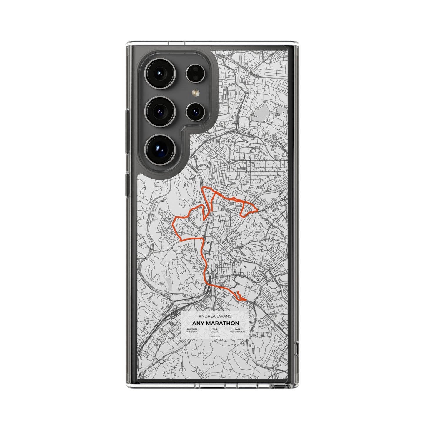 Customized Marathon Route Clear Impact-Resistant Phone Case
