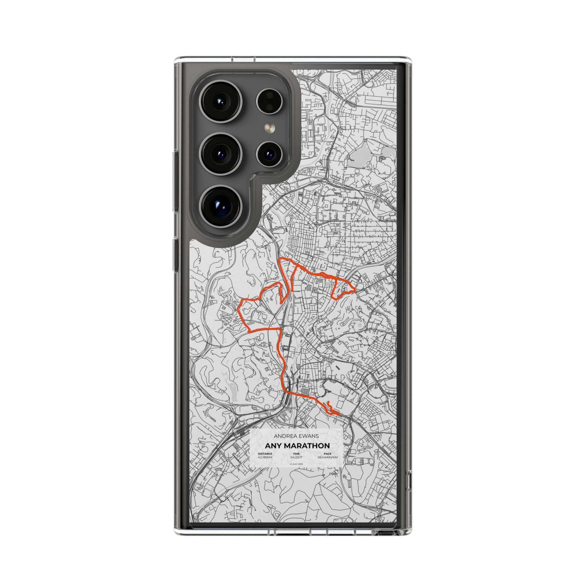 Customized Marathon Route Clear Impact-Resistant Phone Case