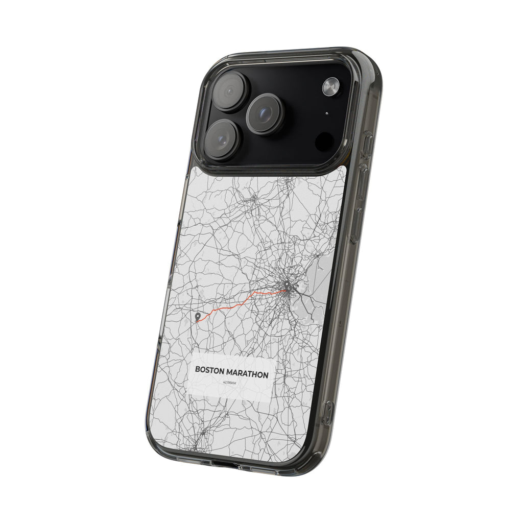 Boston Marathon Route Clear Impact-Resistant Phone Case