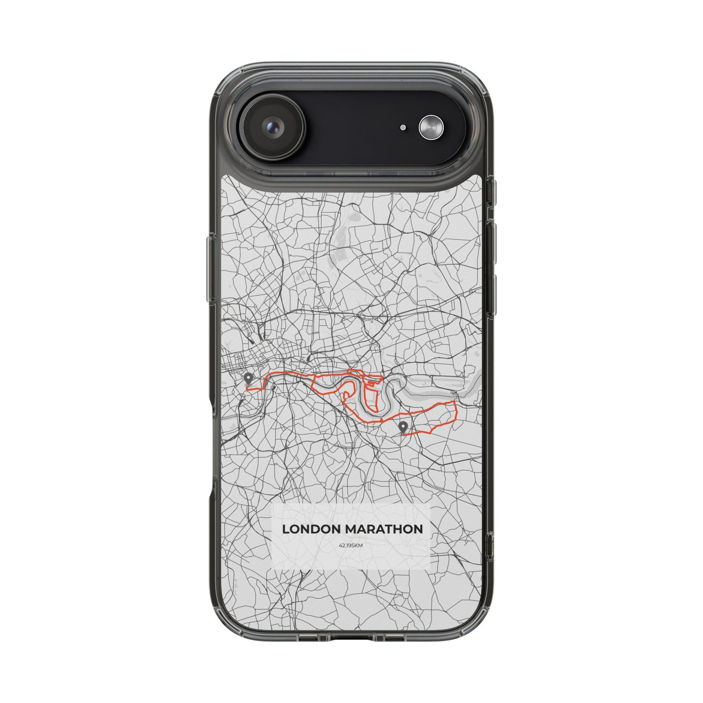 London Marathon Route Clear Impact-Resistant Phone Case