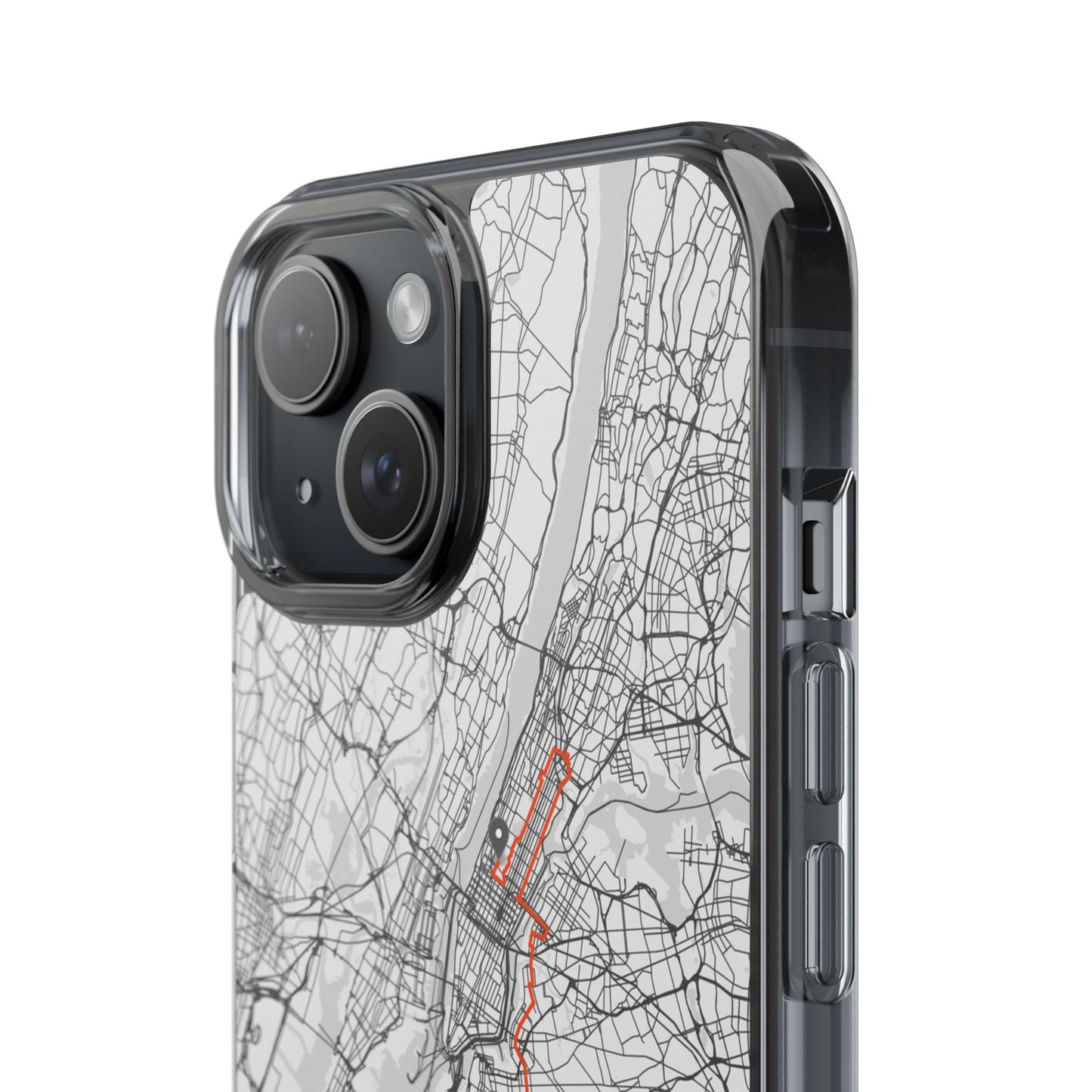 New York Marathon Route Clear Impact-Resistant Phone Case