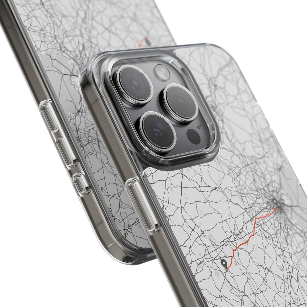 Boston Marathon Route Clear Impact-Resistant Phone Case