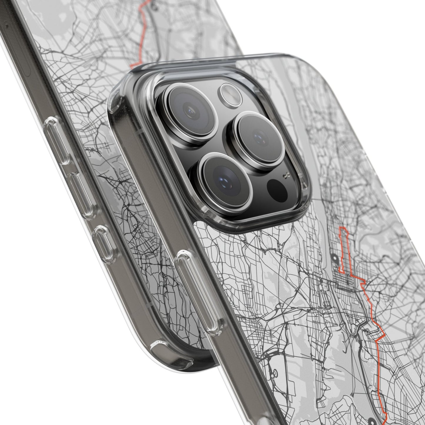 New York Marathon Route Clear Impact-Resistant Phone Case