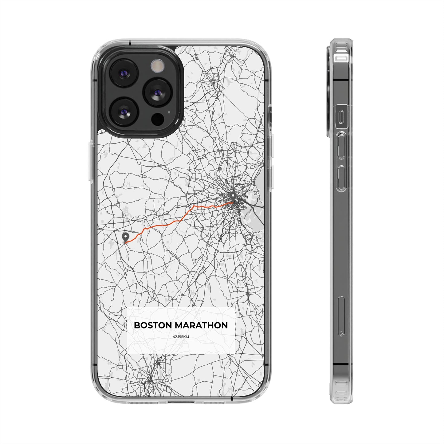 Boston Marathon Route Magnetic Clear Impact-Resistant Phone Case