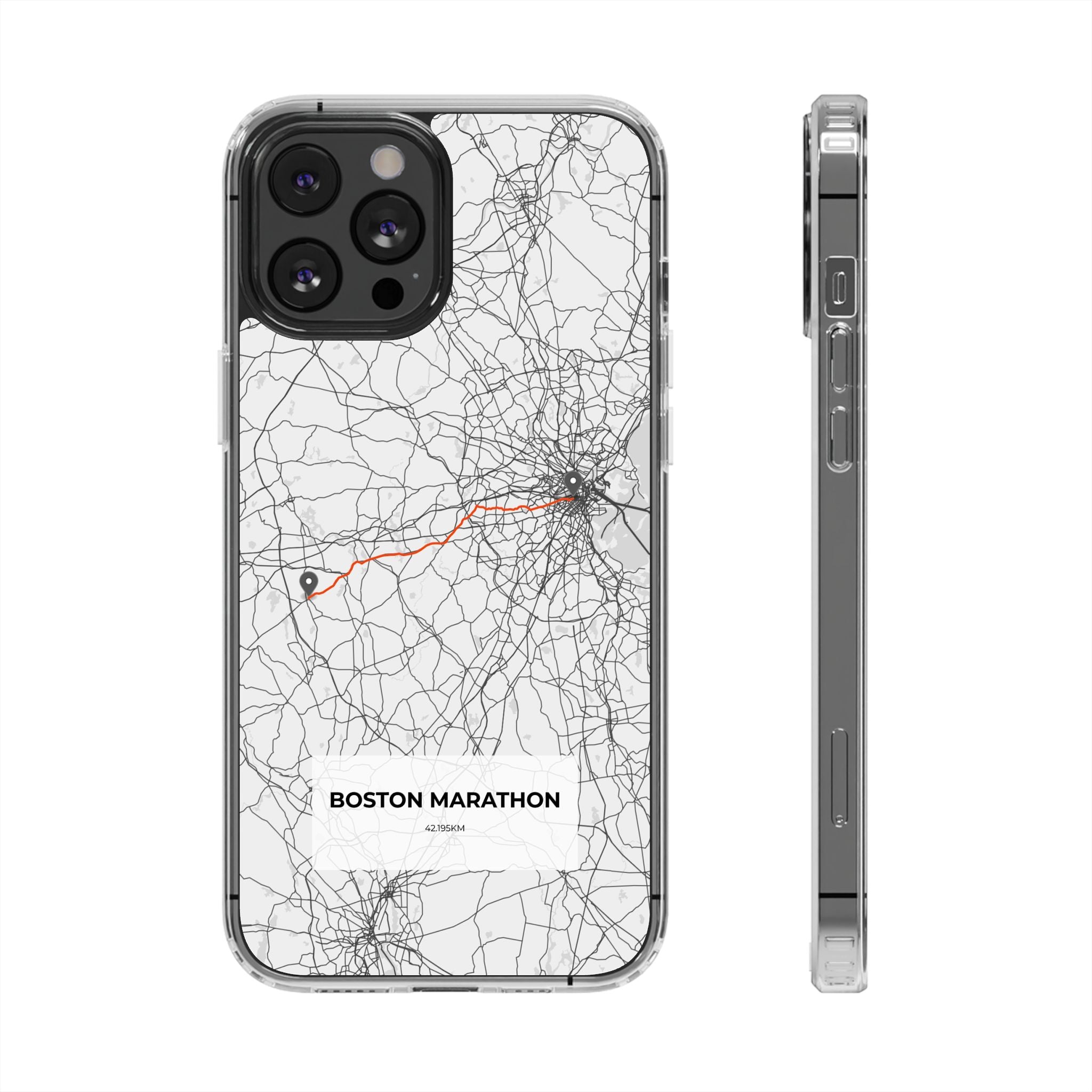 Boston Marathon Route Magnetic Clear Impact-Resistant Phone Case
