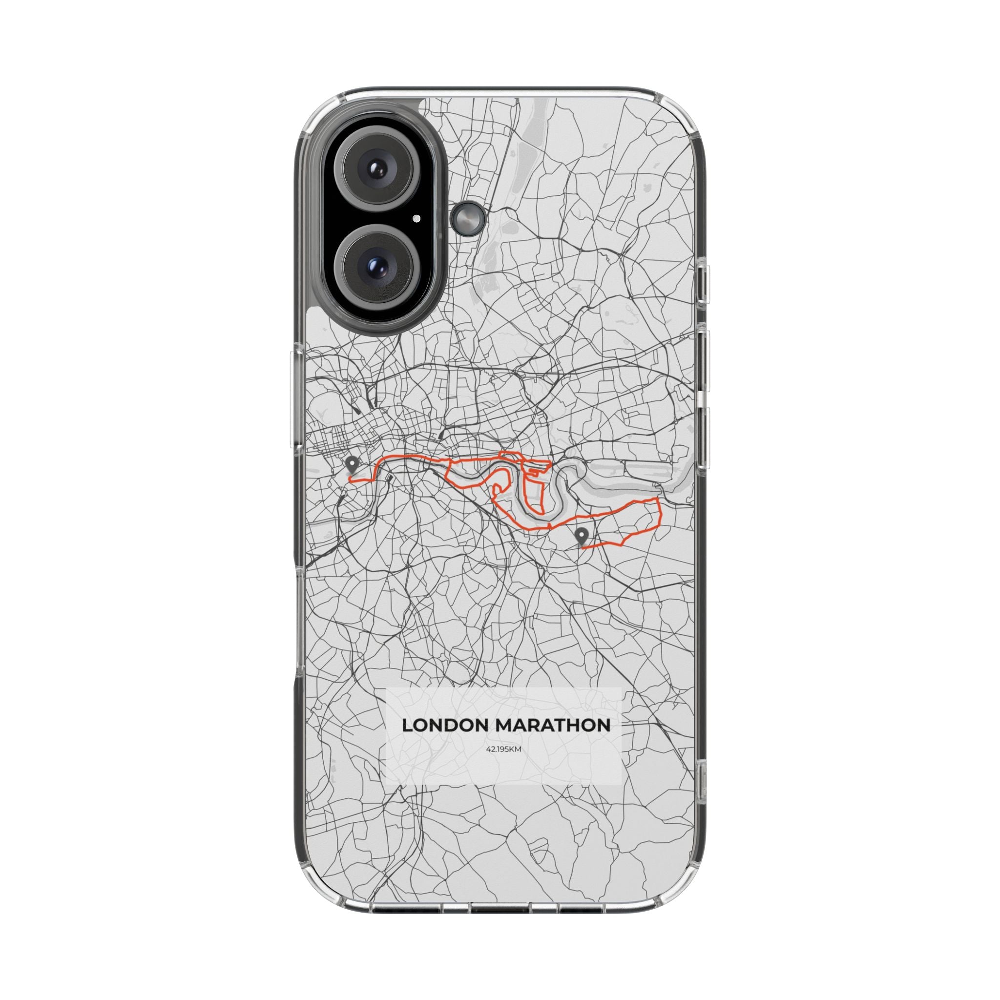 London Marathon Route Magnetic Clear Impact-Resistant Phone Case