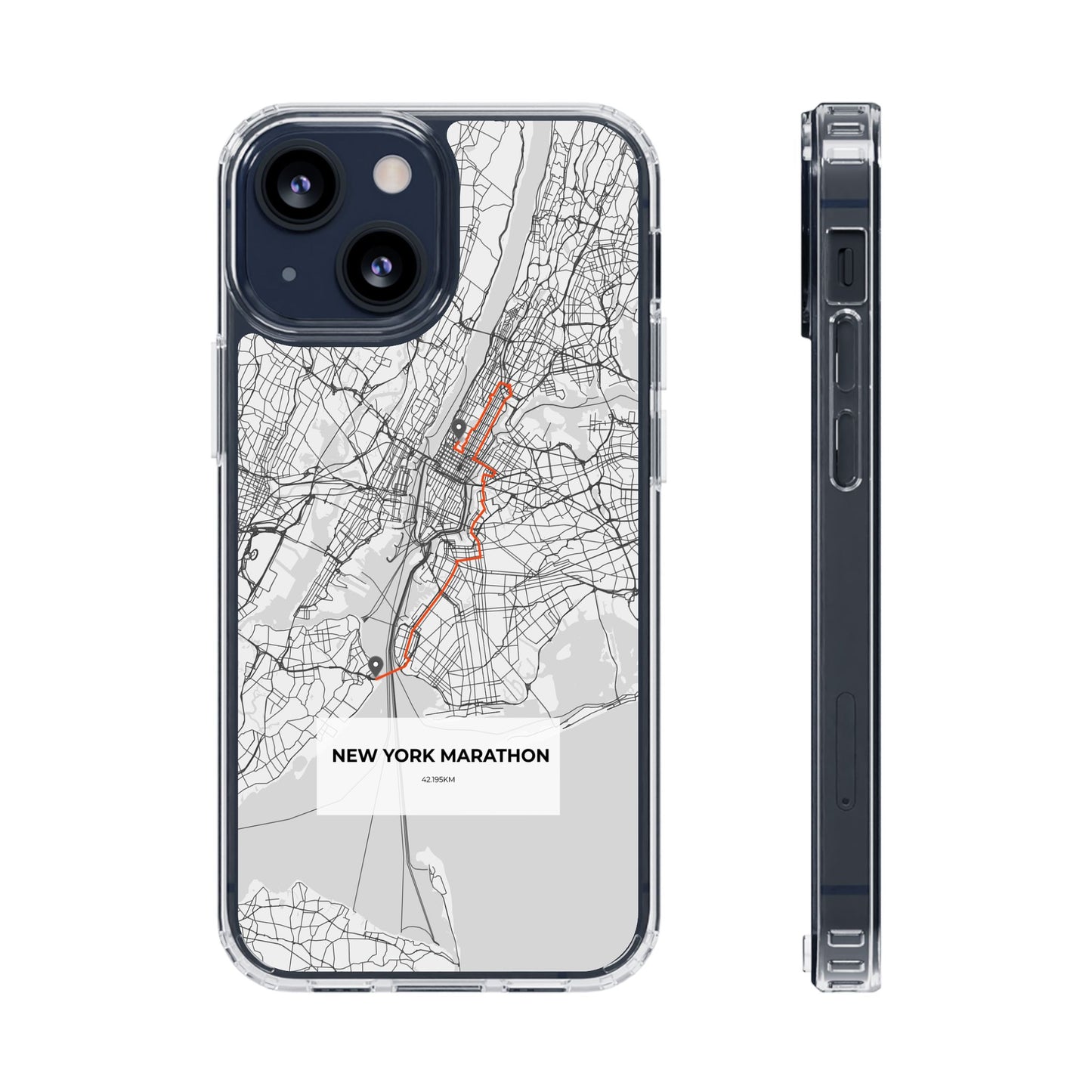 New York Marathon Route Magnetic Clear Impact-Resistant Phone Case