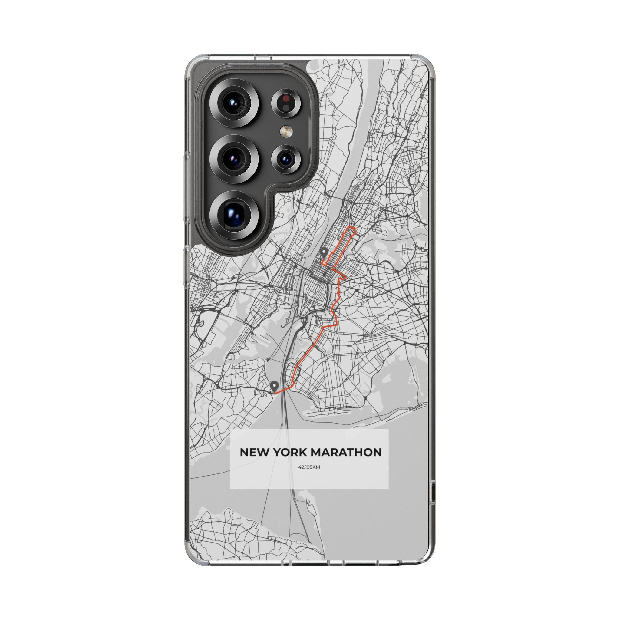New York Marathon Route Clear Impact-Resistant Phone Case