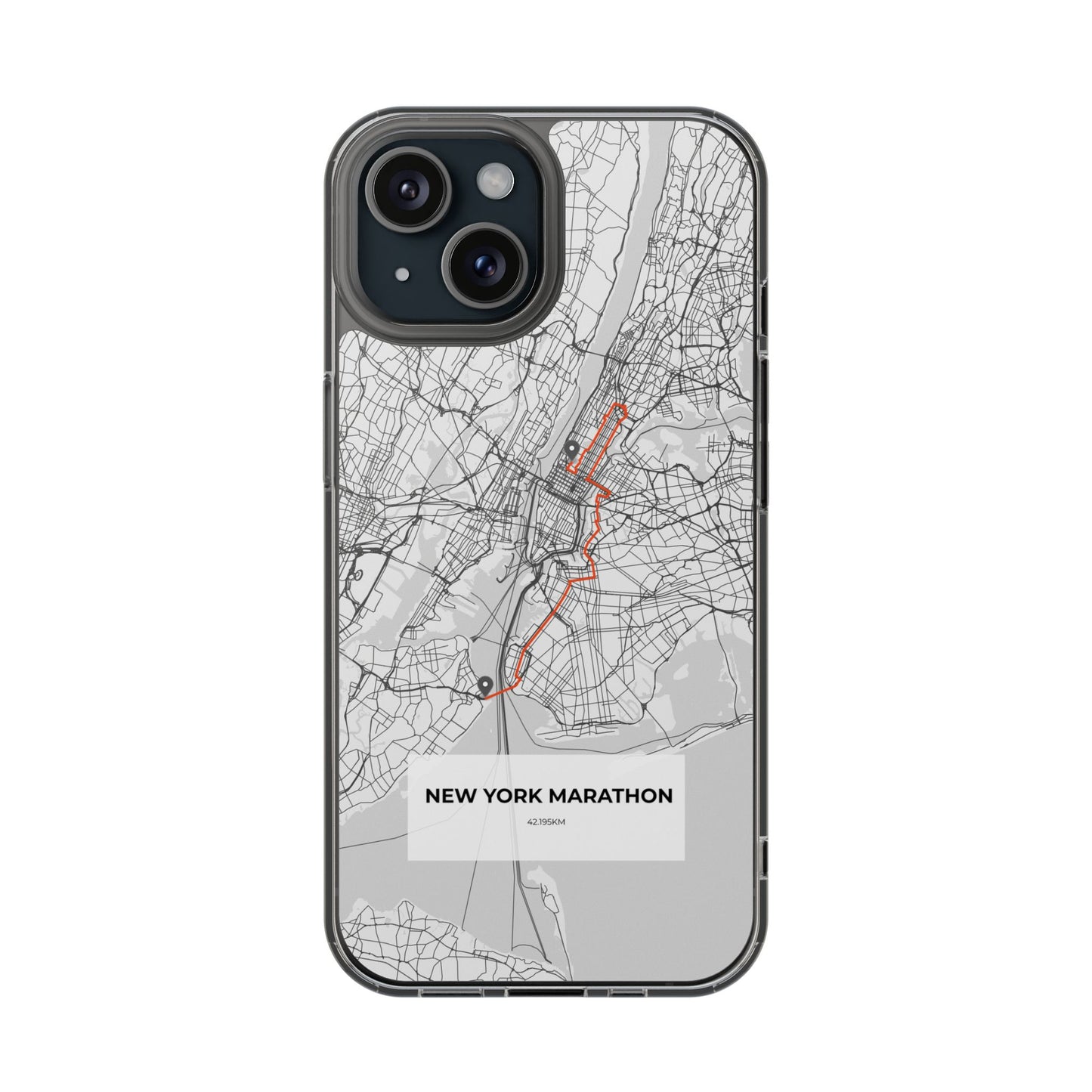 New York Marathon Route Clear Impact-Resistant Phone Case