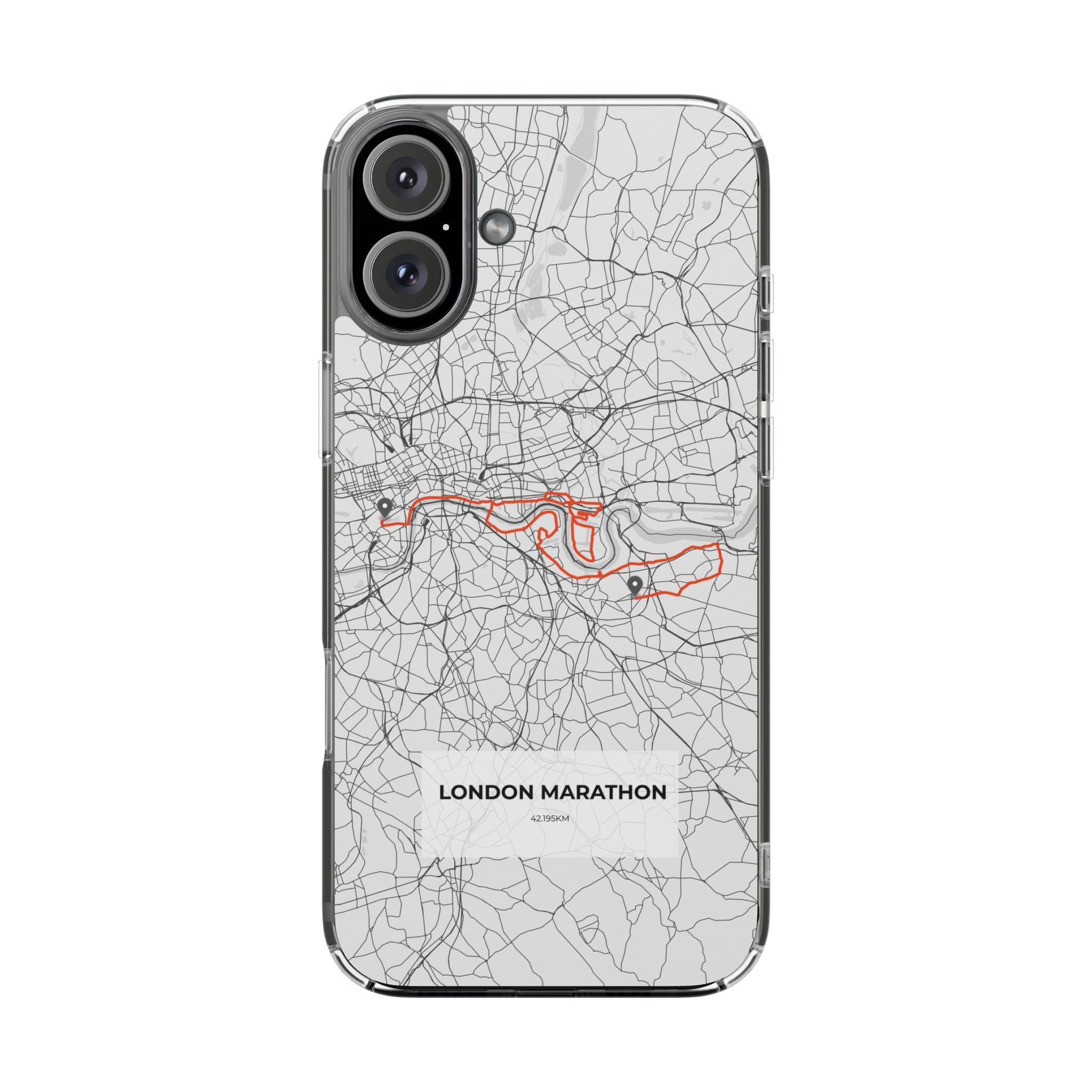 London Marathon Route Magnetic Clear Impact-Resistant Phone Case