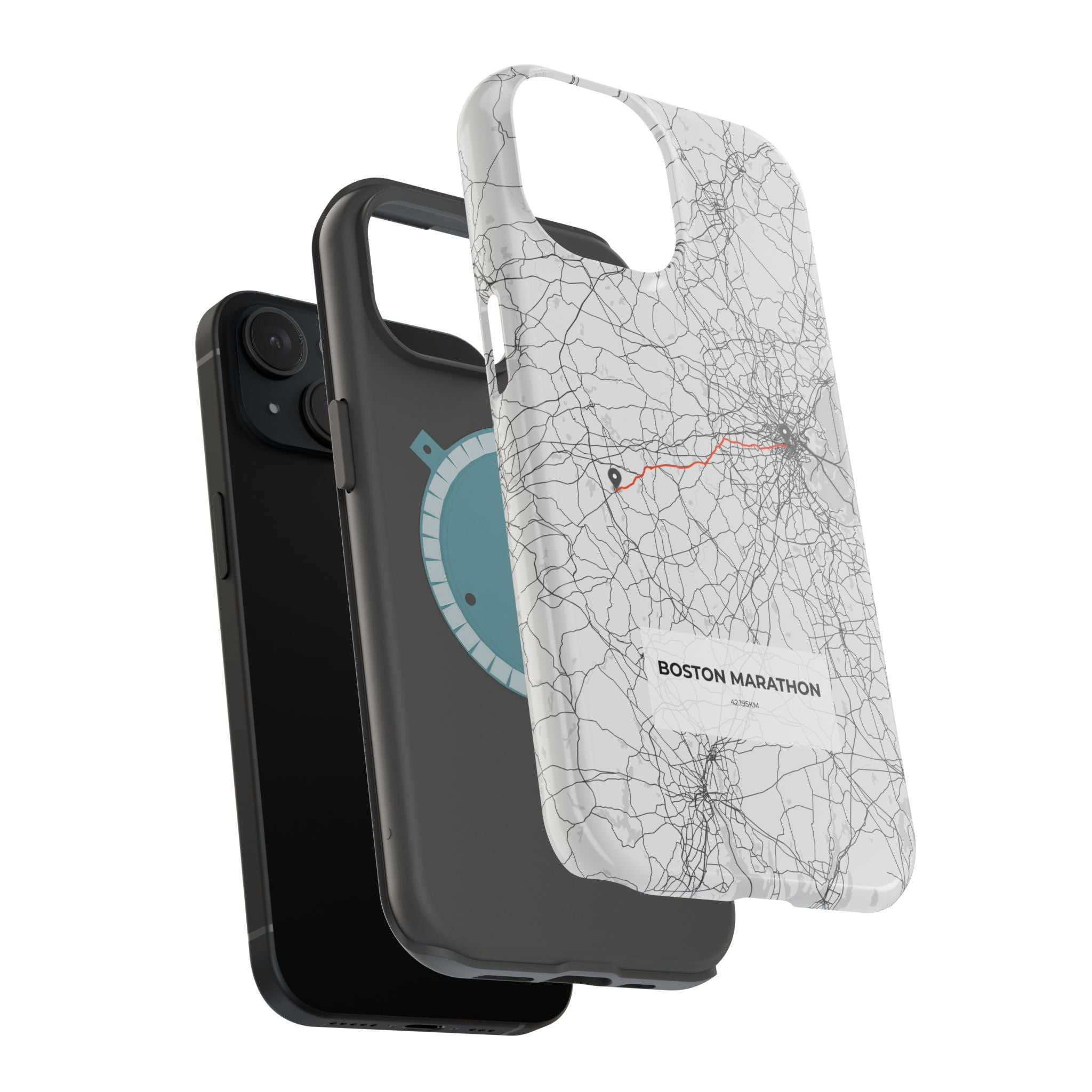 Boston Marathon Route Magnetic Impact-Resistant Phone Case