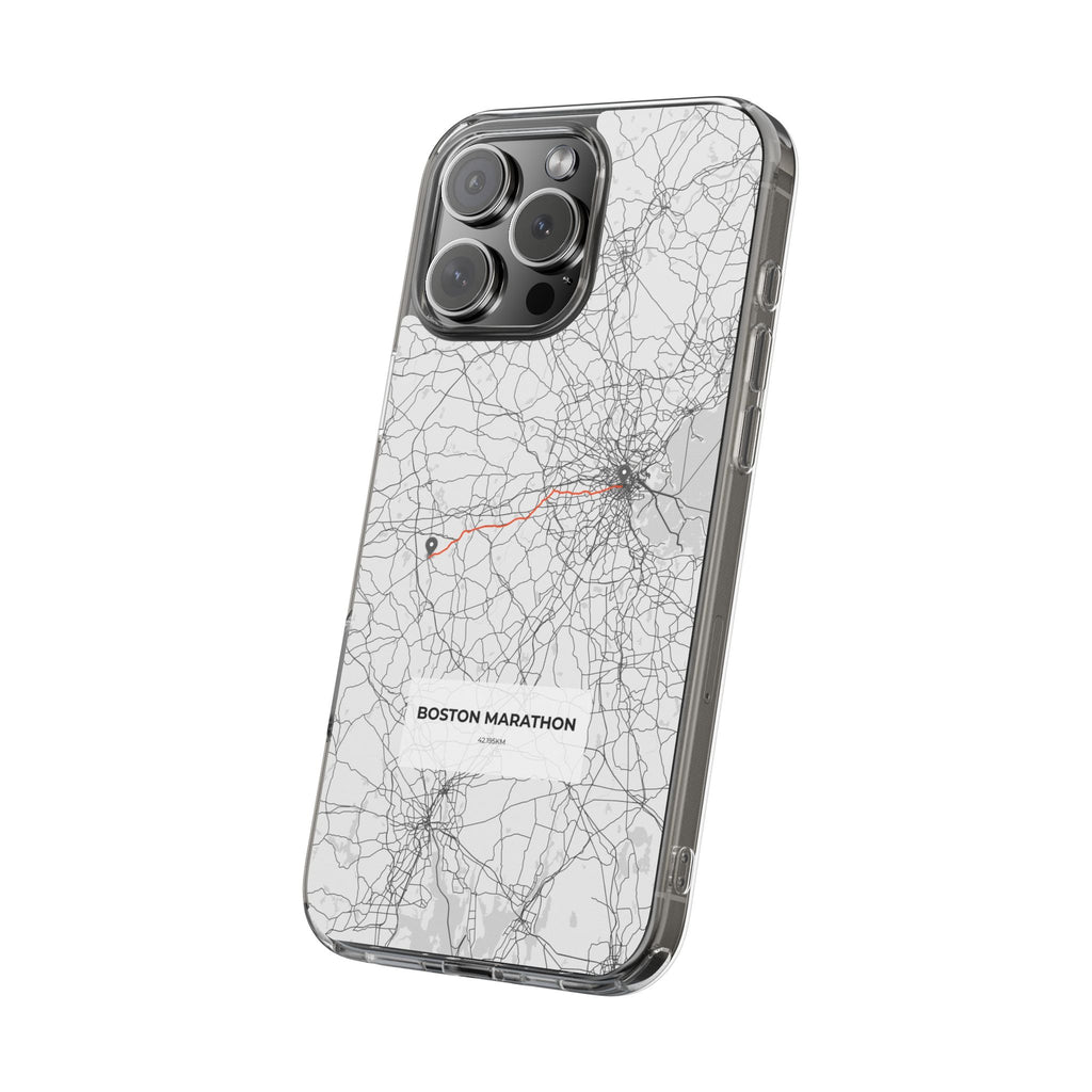Boston Marathon Route Clear Impact-Resistant Phone Case