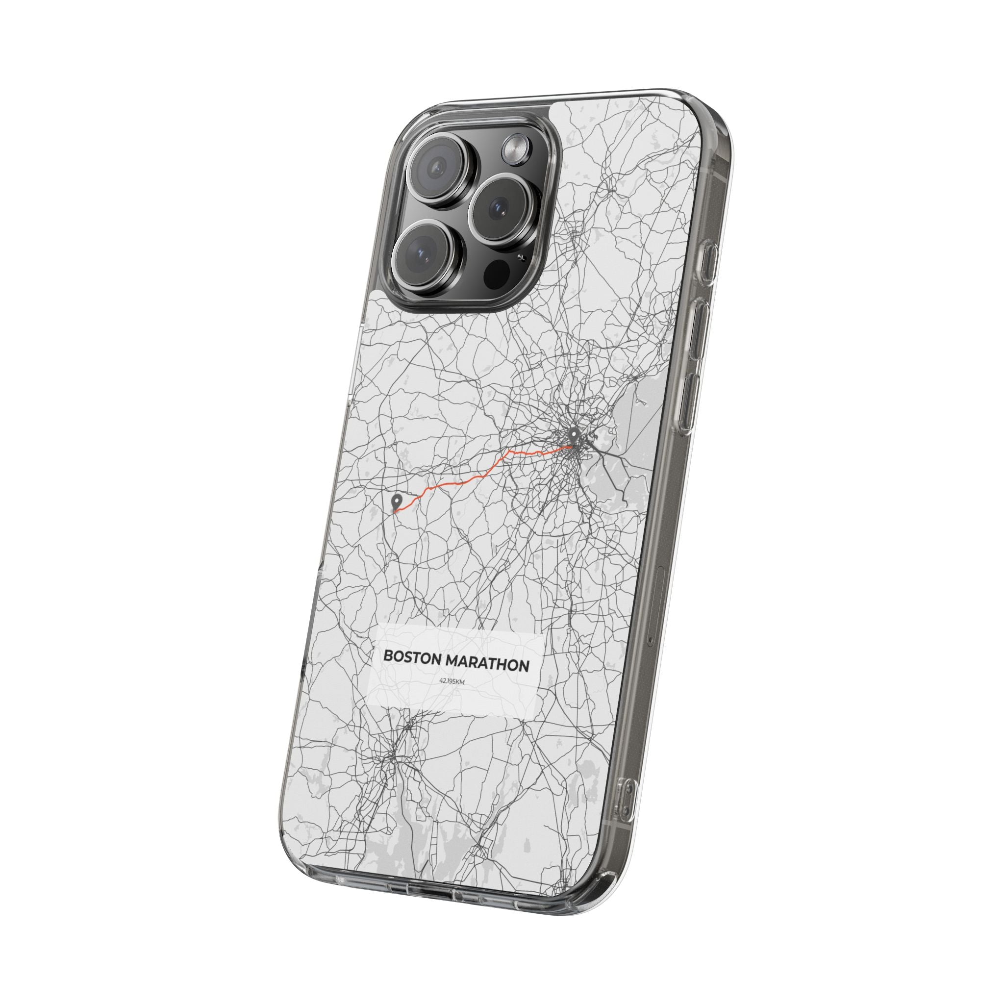 Boston Marathon Route Clear Impact-Resistant Phone Case