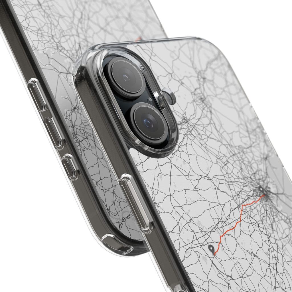 Boston Marathon Route Clear Impact-Resistant Phone Case