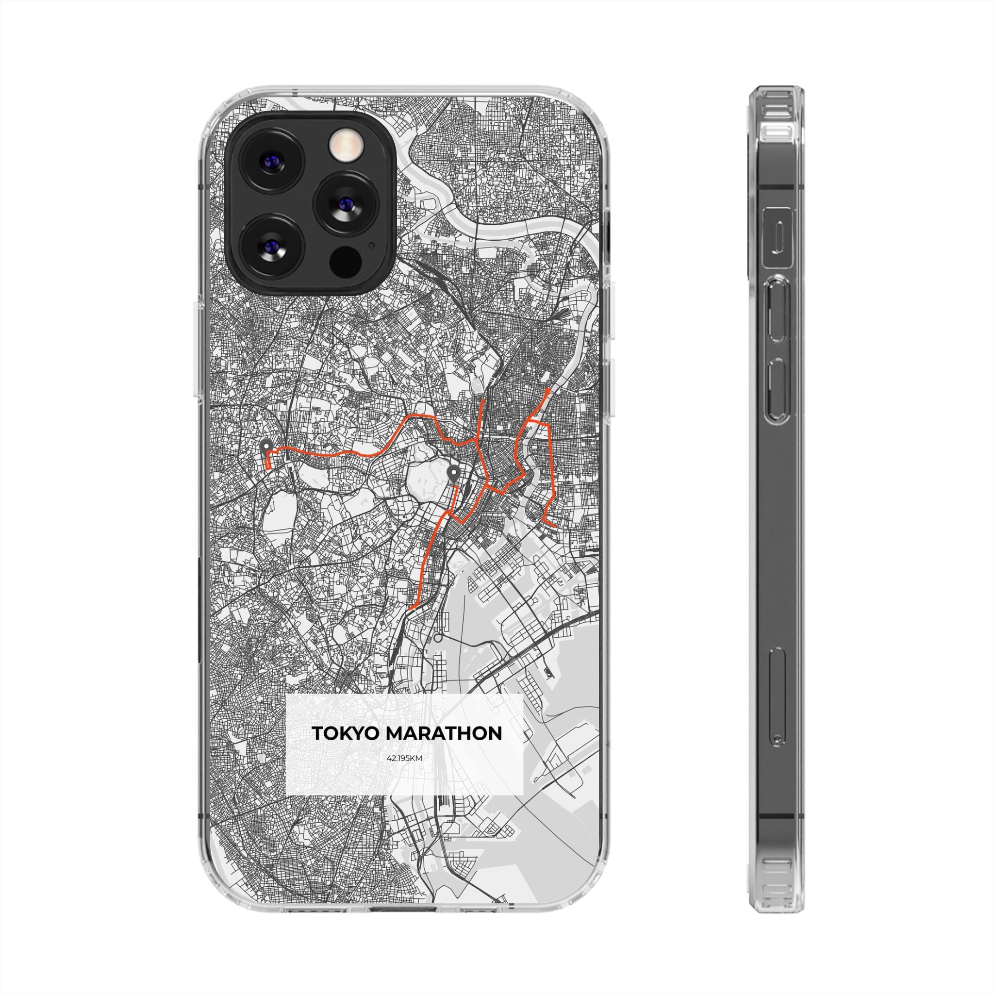 Tokyo Marathon Route Clear Impact-Resistant Phone Case