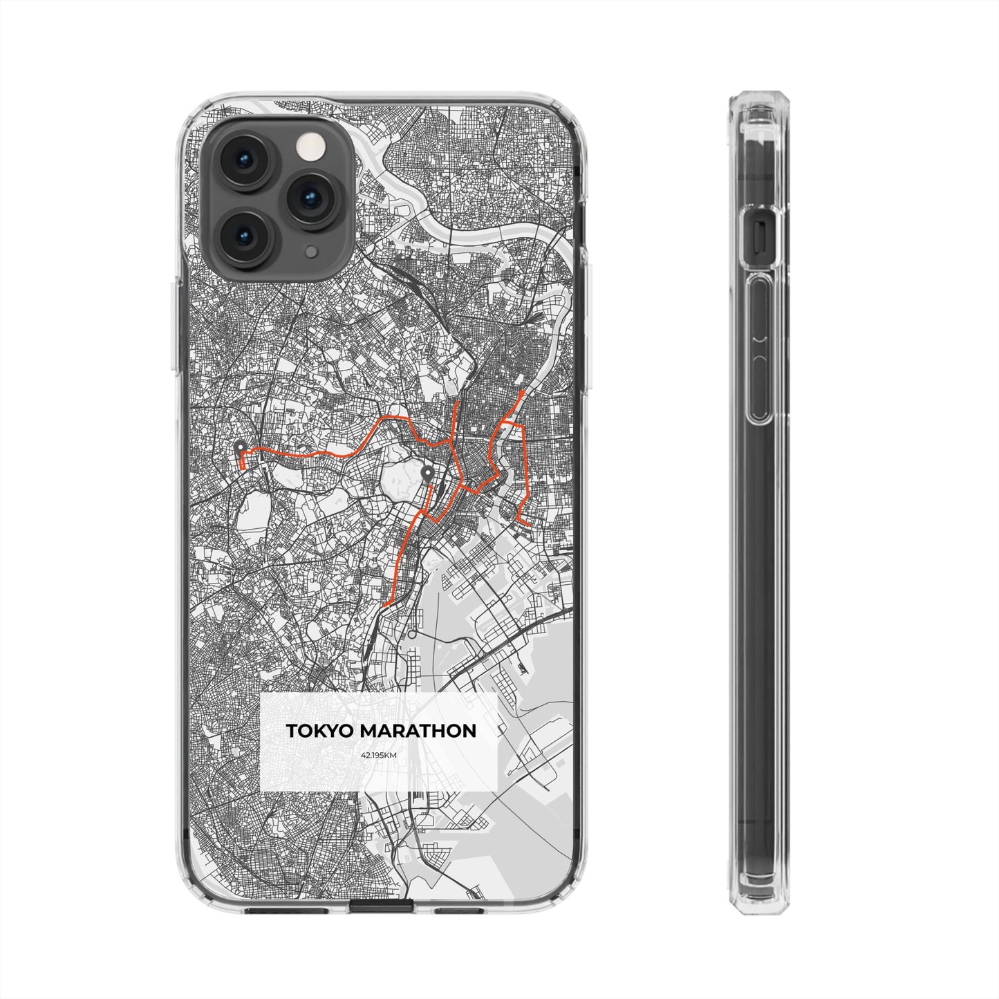 Tokyo Marathon Route Clear Impact-Resistant Phone Case