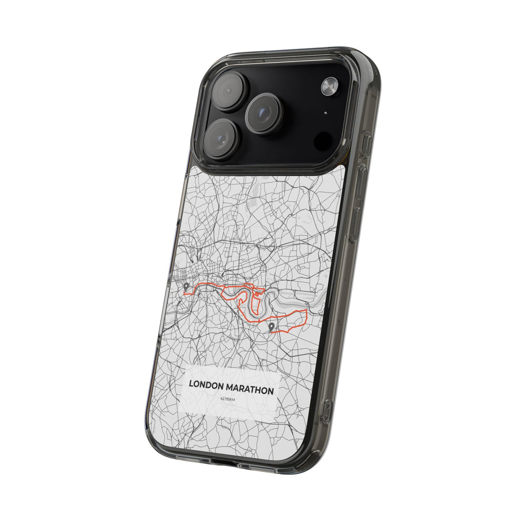 London Marathon Route Clear Impact-Resistant Phone Case