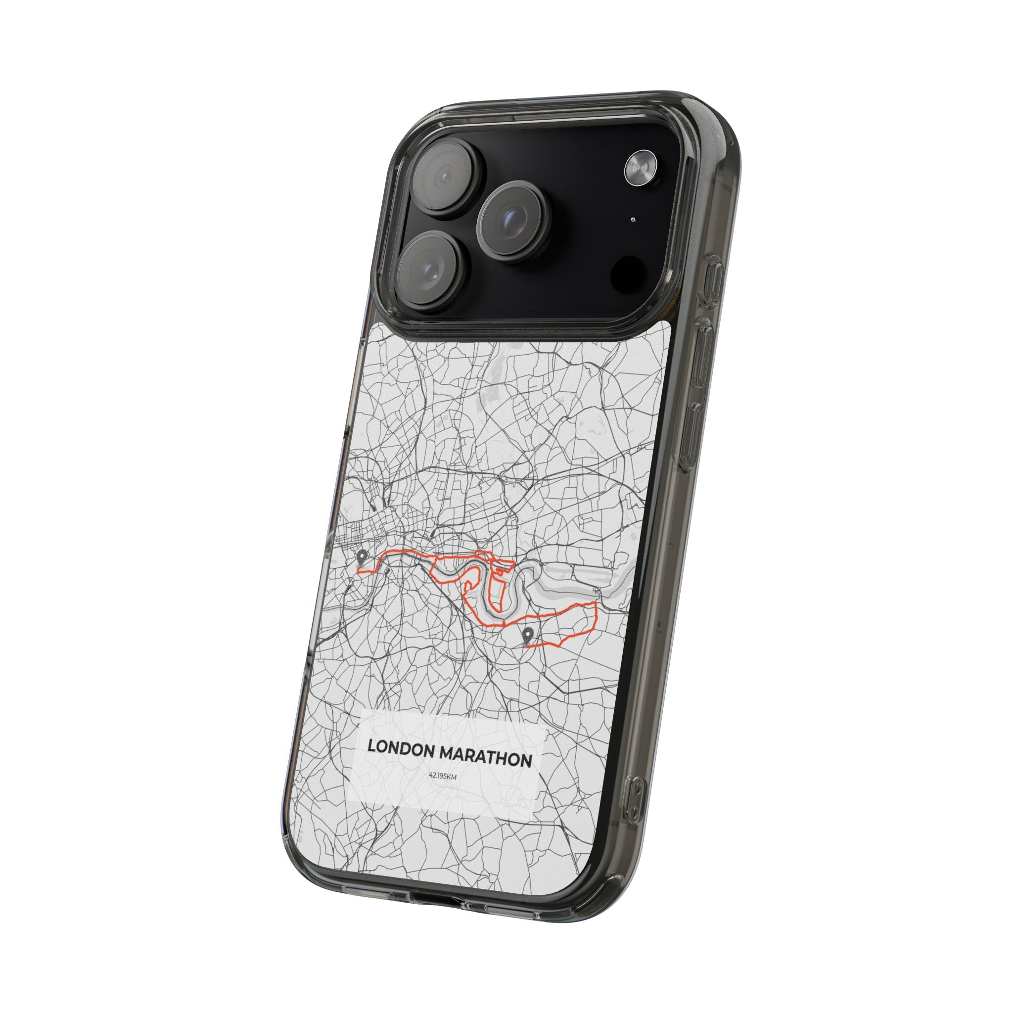 London Marathon Route Clear Impact-Resistant Phone Case