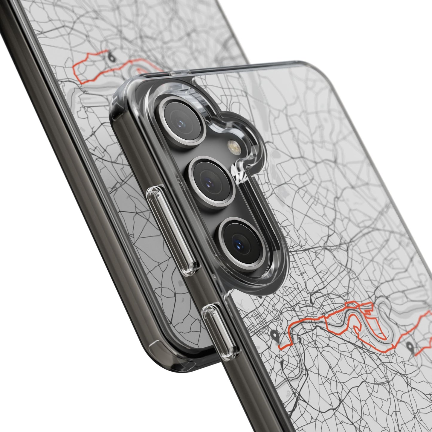 London Marathon Route Clear Impact-Resistant Phone Case