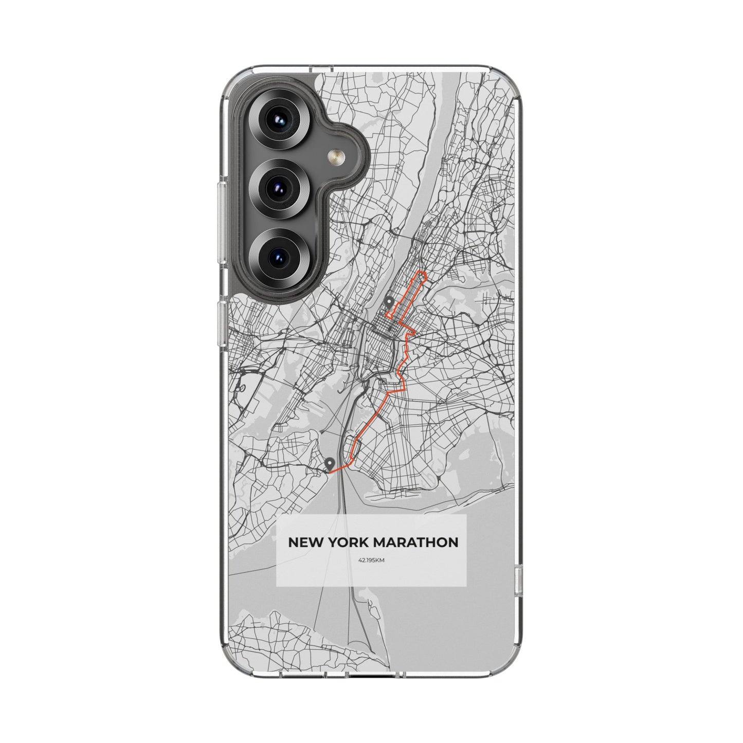 New York Marathon Route Clear Impact-Resistant Phone Case