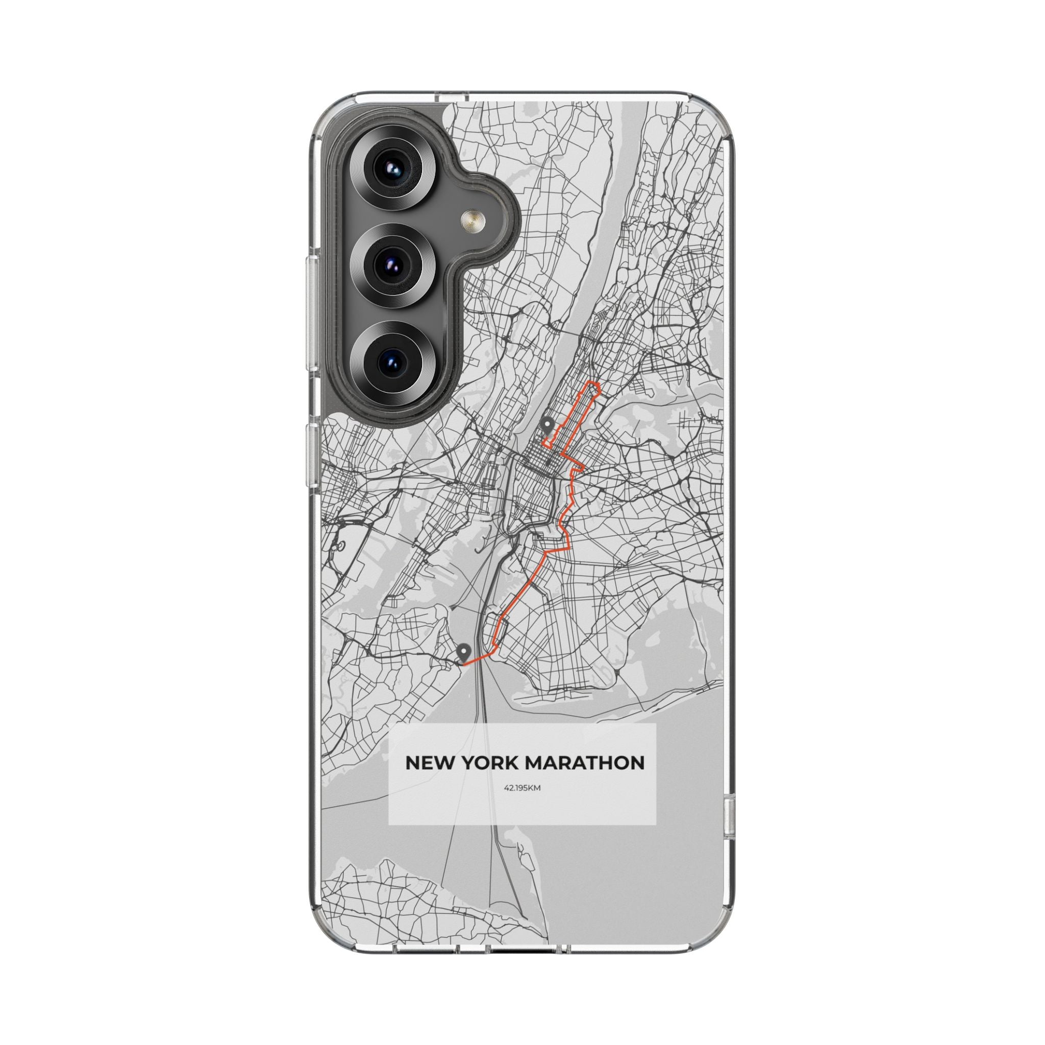 New York Marathon Route Clear Impact-Resistant Phone Case