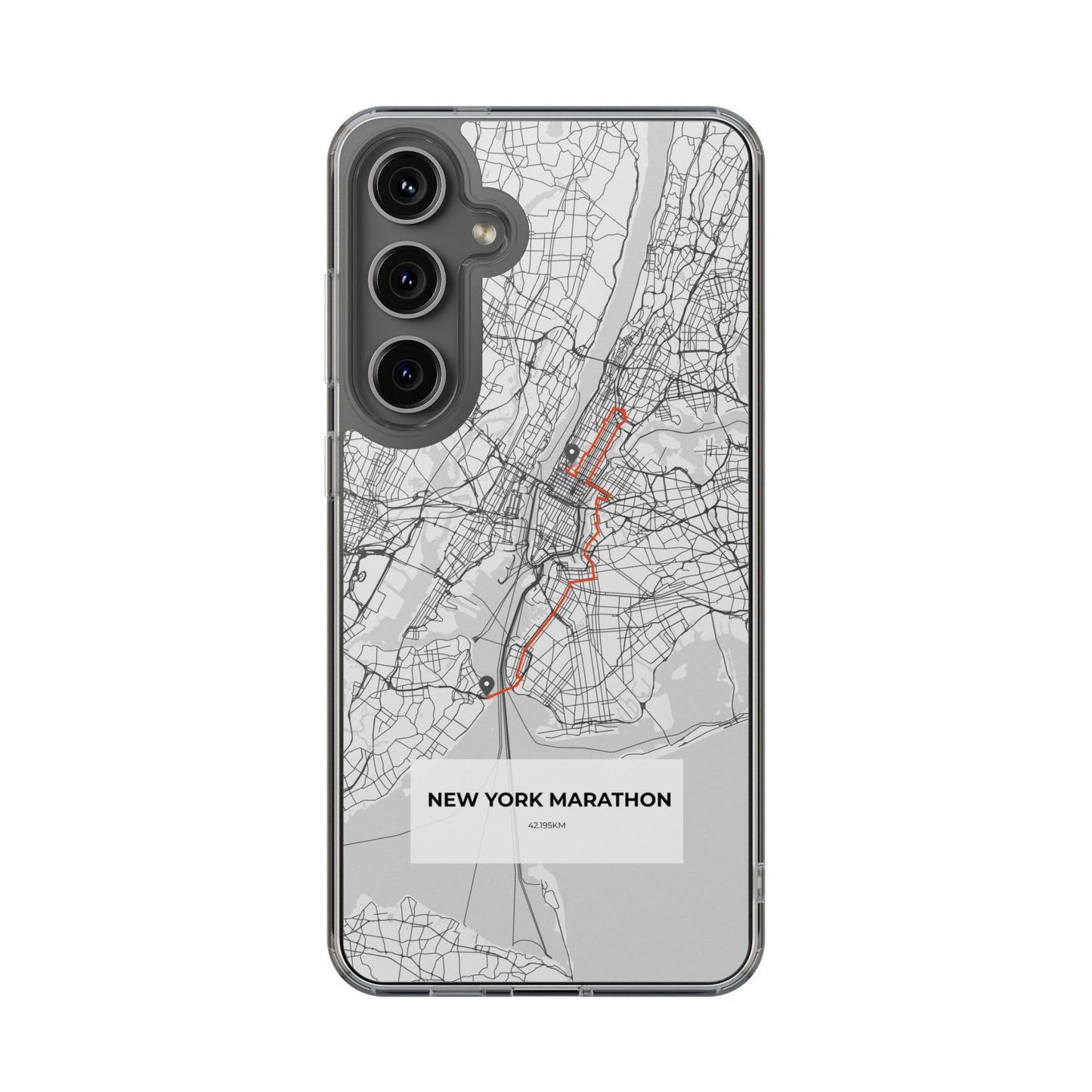 New York Marathon Route Clear Impact-Resistant Phone Case