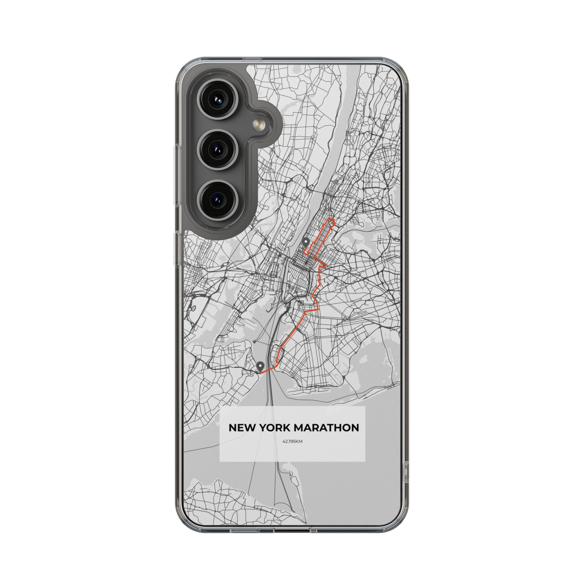 New York Marathon Route Clear Impact-Resistant Phone Case