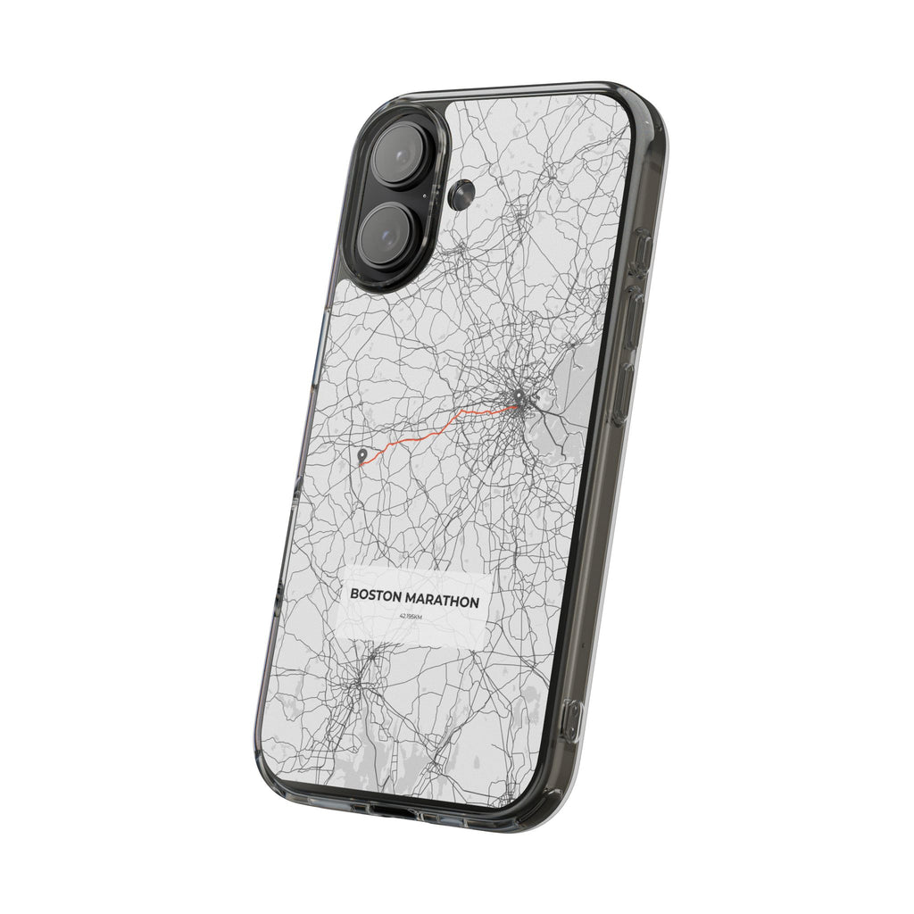 Boston Marathon Route Clear Impact-Resistant Phone Case