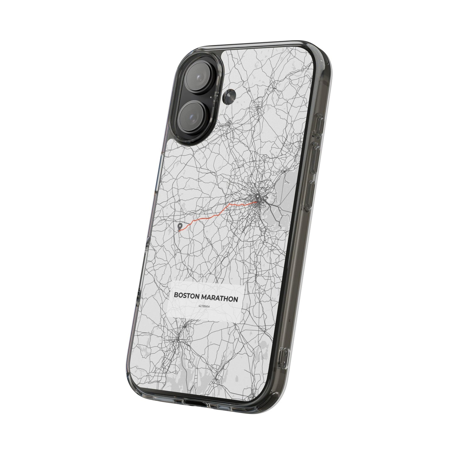 Boston Marathon Route Clear Impact-Resistant Phone Case