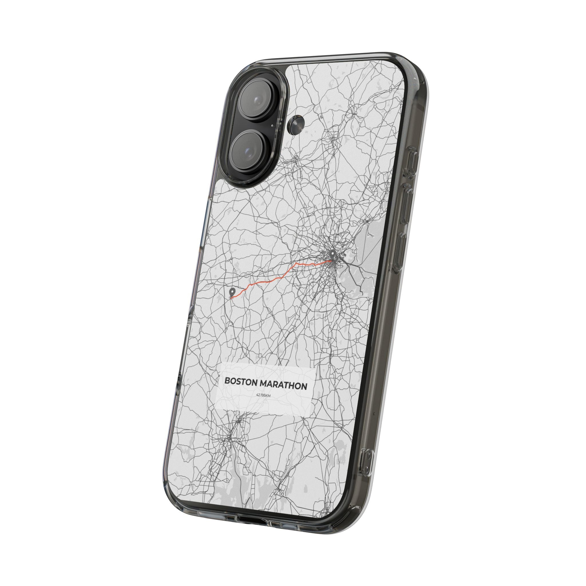 Boston Marathon Route Clear Impact-Resistant Phone Case