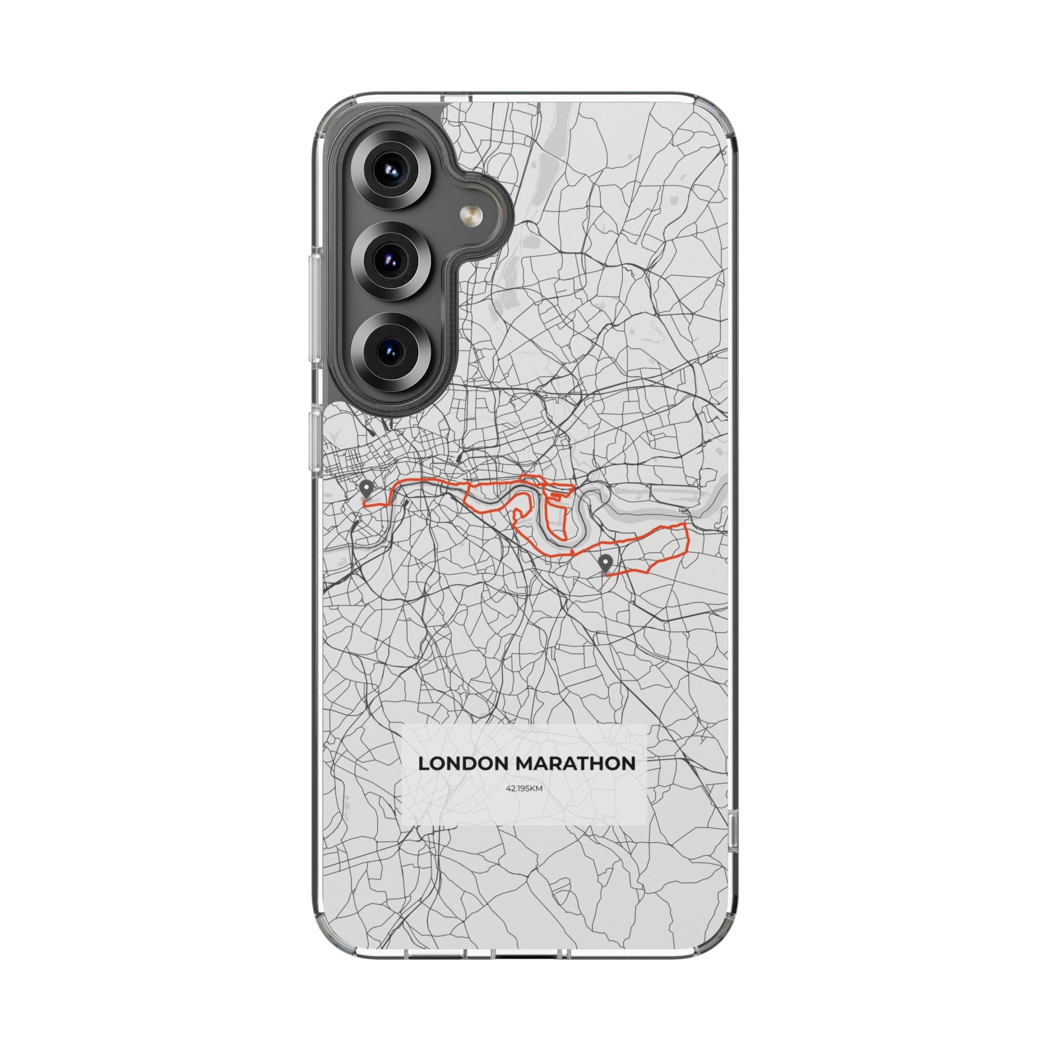London Marathon Route Clear Impact-Resistant Phone Case