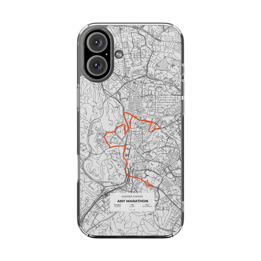 Customized Marathon Route Magnetic Clear Impact-Resistant Phone Case