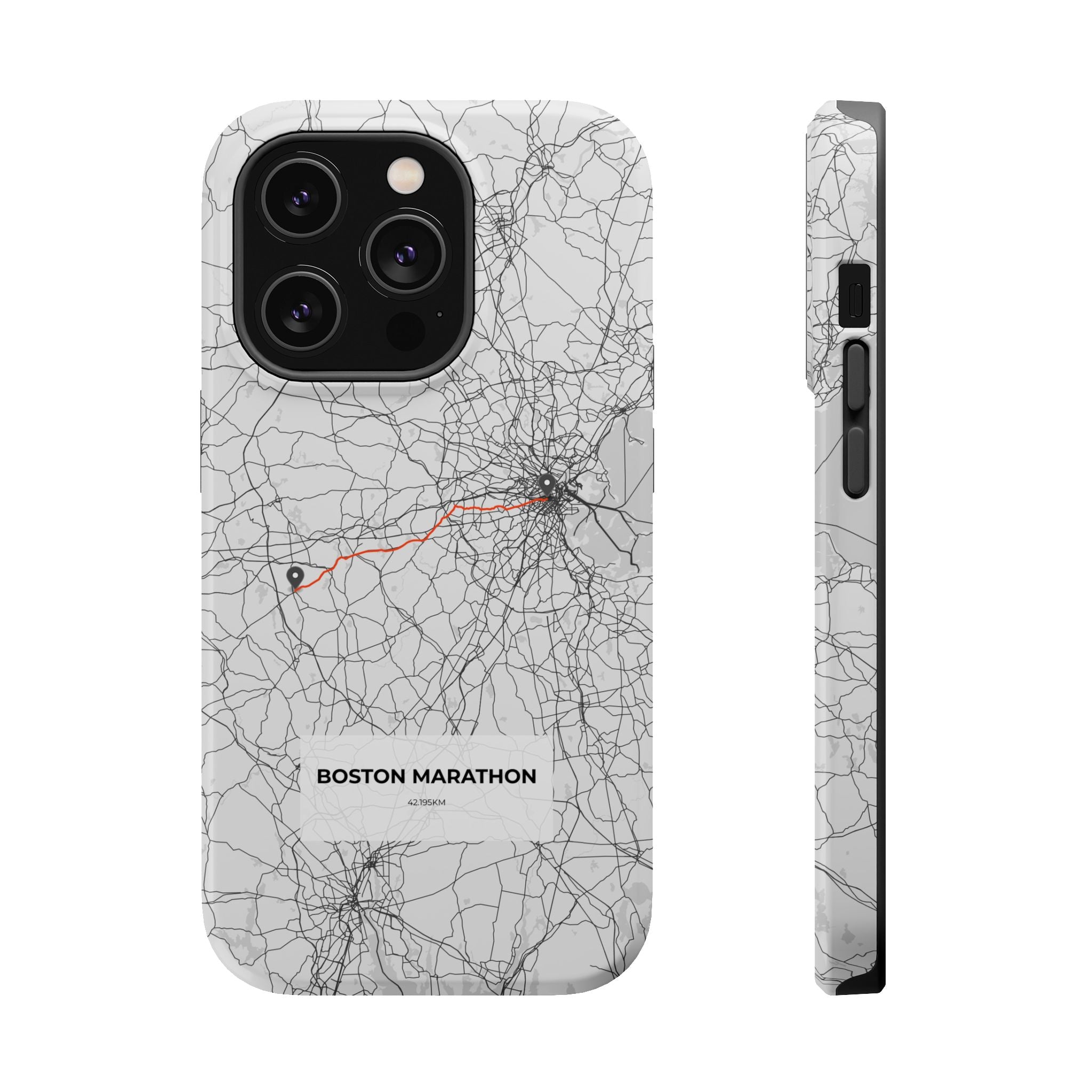 Boston Marathon Route Magnetic Impact-Resistant Phone Case