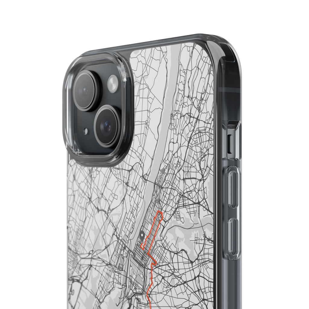 New York Marathon Route Clear Impact-Resistant Phone Case