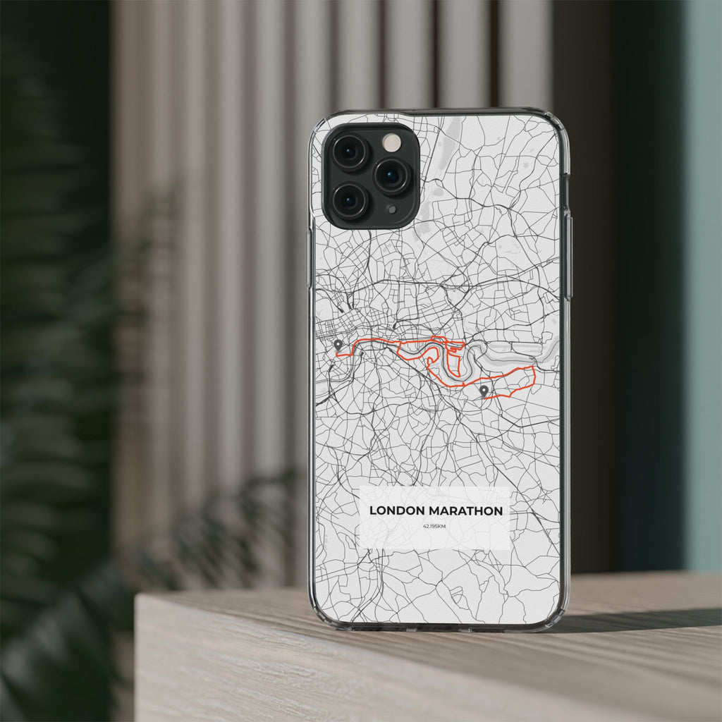 London Marathon Route Clear Impact-Resistant Phone Case