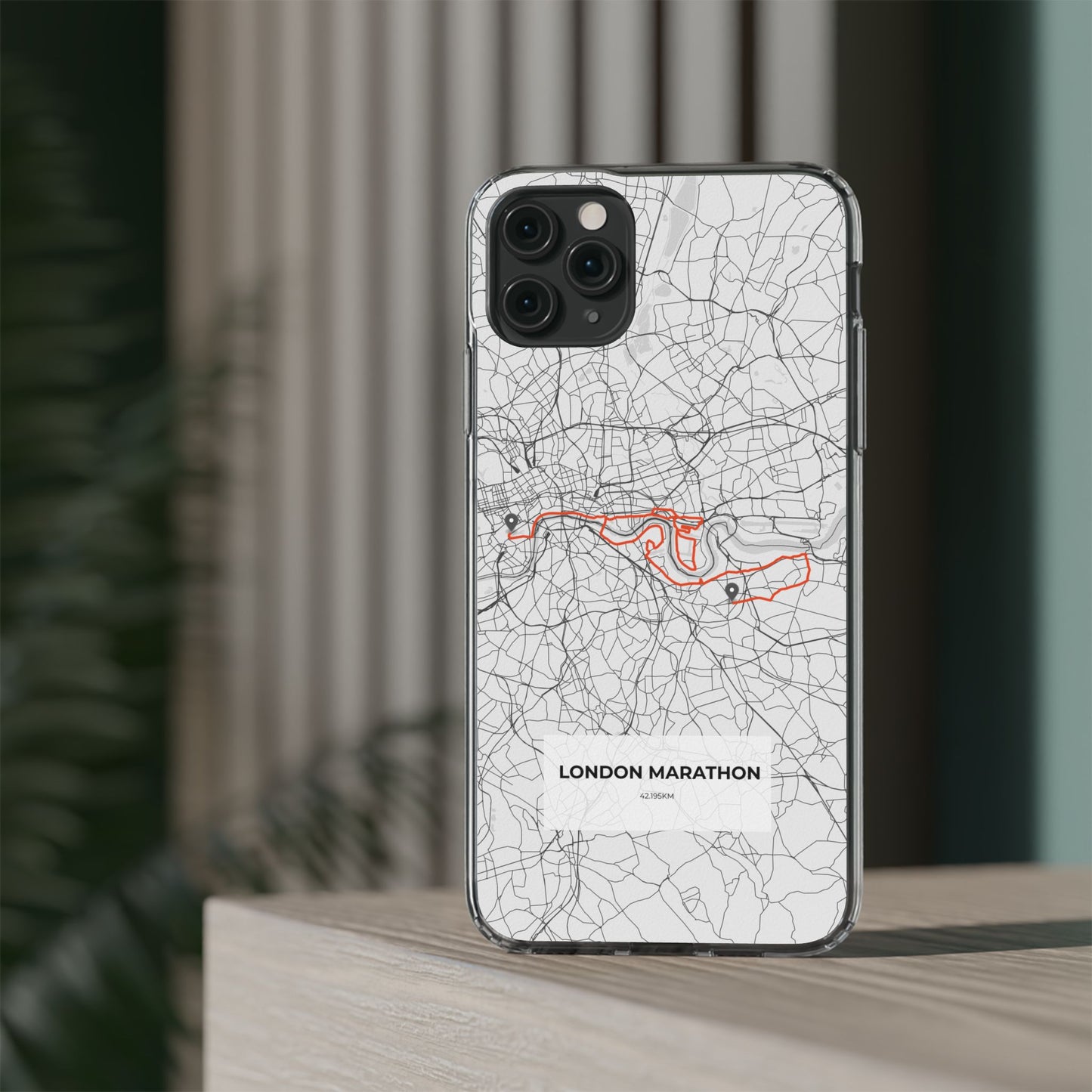 London Marathon Route Clear Impact-Resistant Phone Case