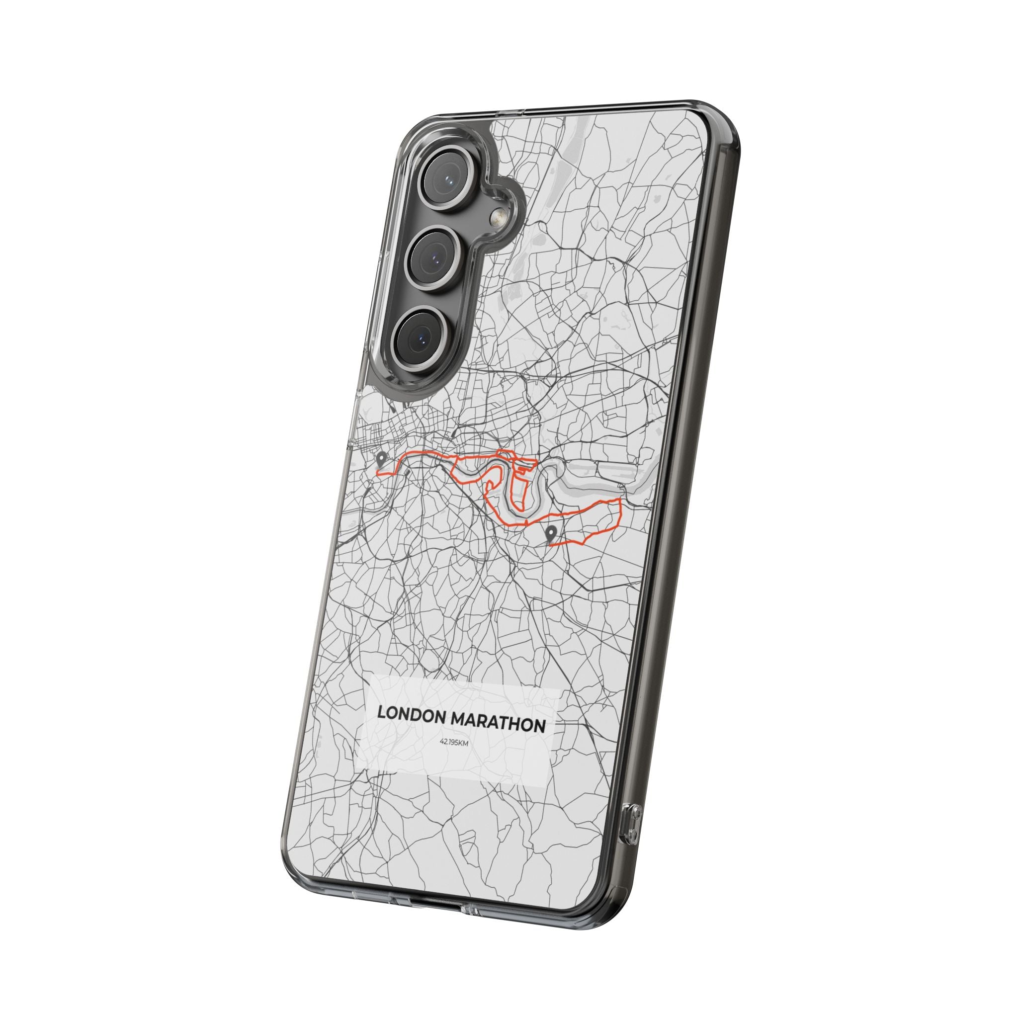 London Marathon Route Clear Impact-Resistant Phone Case