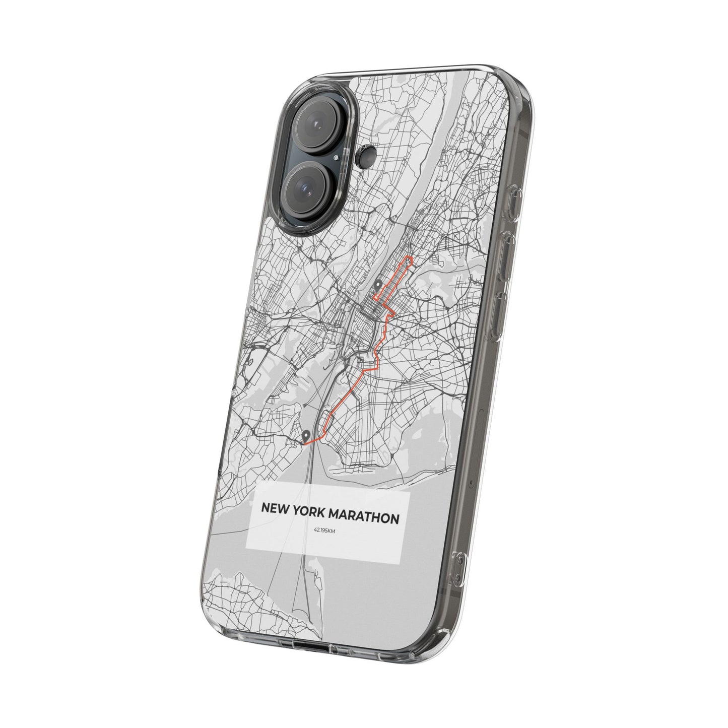 New York Marathon Route Clear Impact-Resistant Phone Case