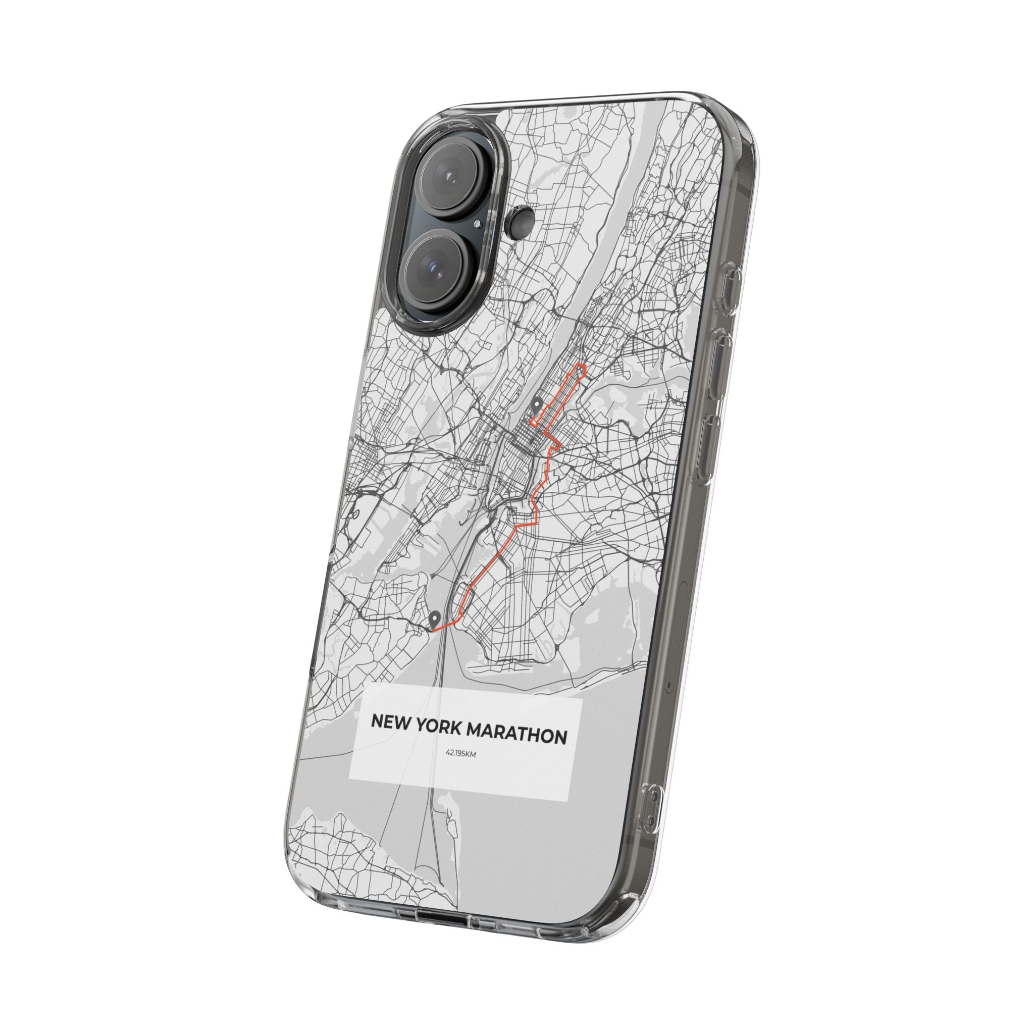 New York Marathon Route Clear Impact-Resistant Phone Case