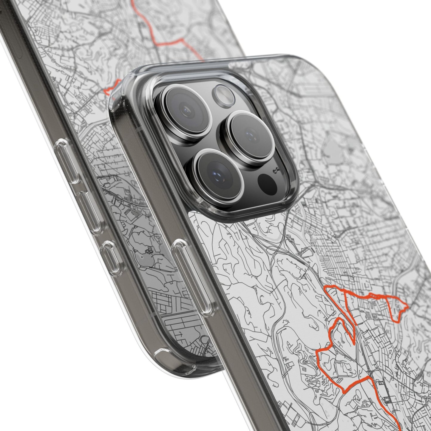 Customized Marathon Route Clear Impact-Resistant Phone Case