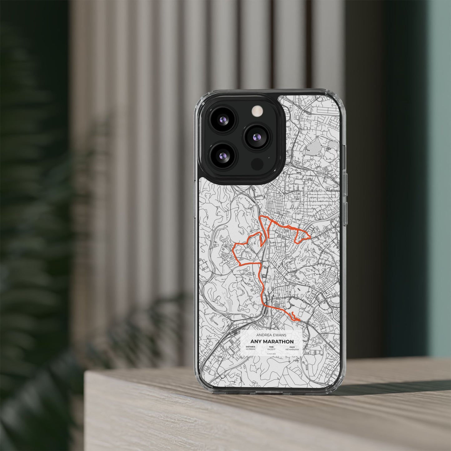 Customized Marathon Route Clear Impact-Resistant Phone Case