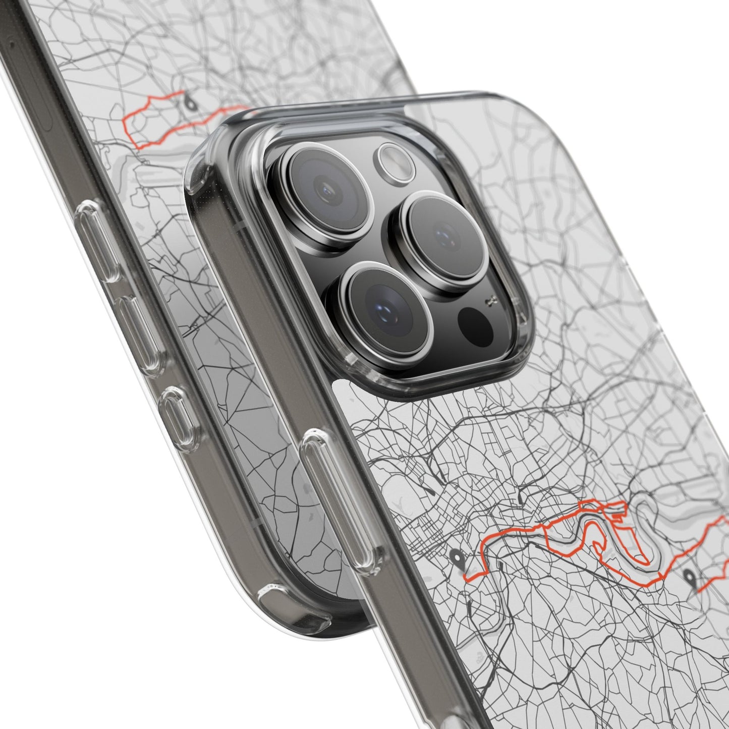 London Marathon Route Clear Impact-Resistant Phone Case