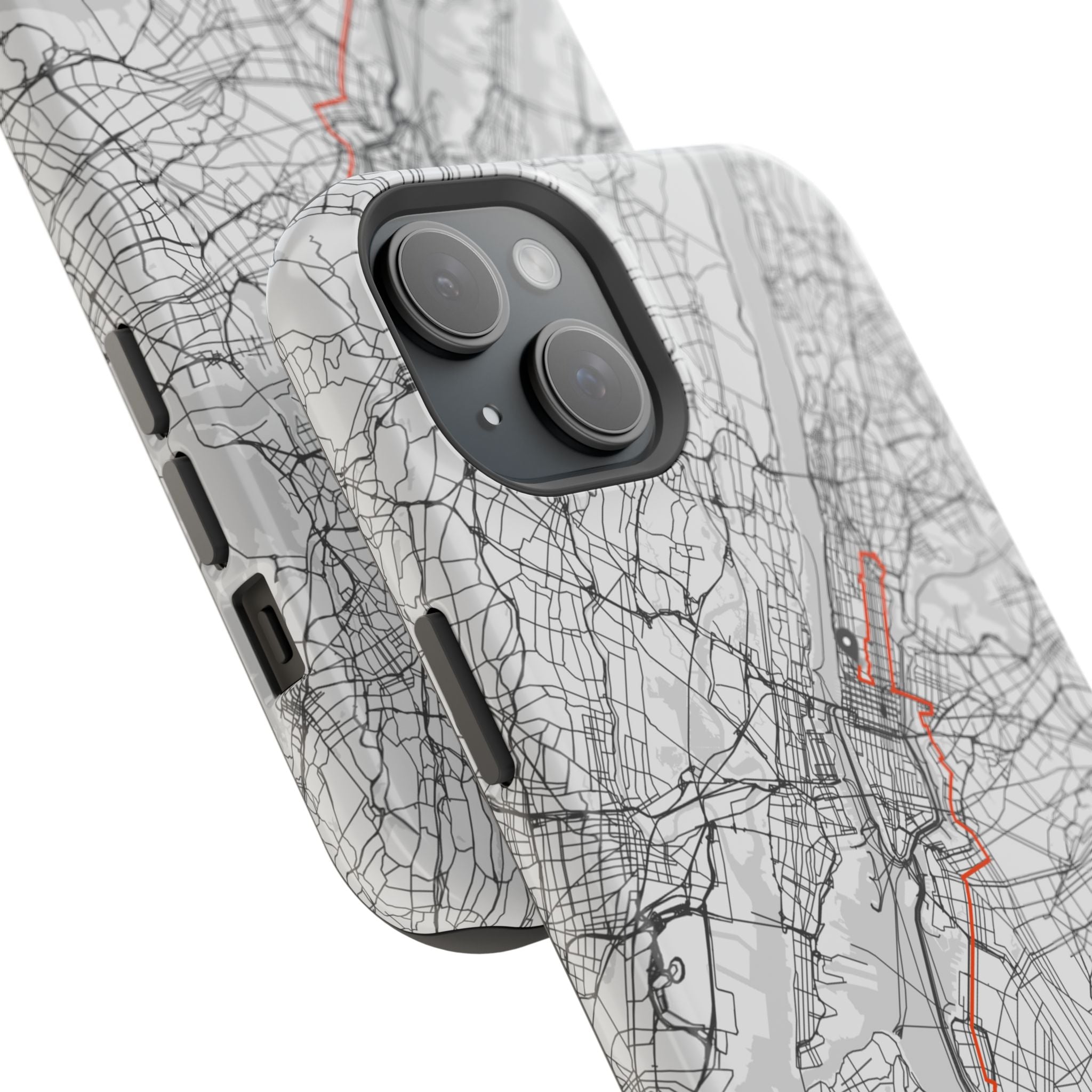 New York Marathon Route Magnetic Impact-Resistant Phone Case
